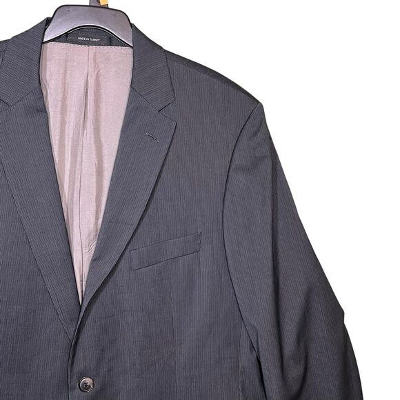 Hugo Boss Blazer Mens 44 Large Gray Stretch Virgin Wool Two Button Suit Jacket - Picture 11 of 13